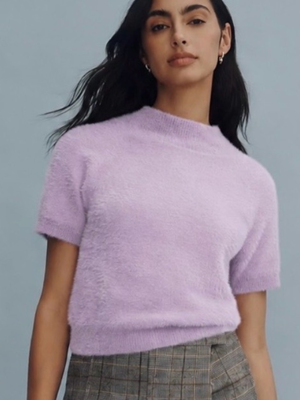 NWOT Pilcro Mock-Neck Eyelash
Sweater Baby Tee